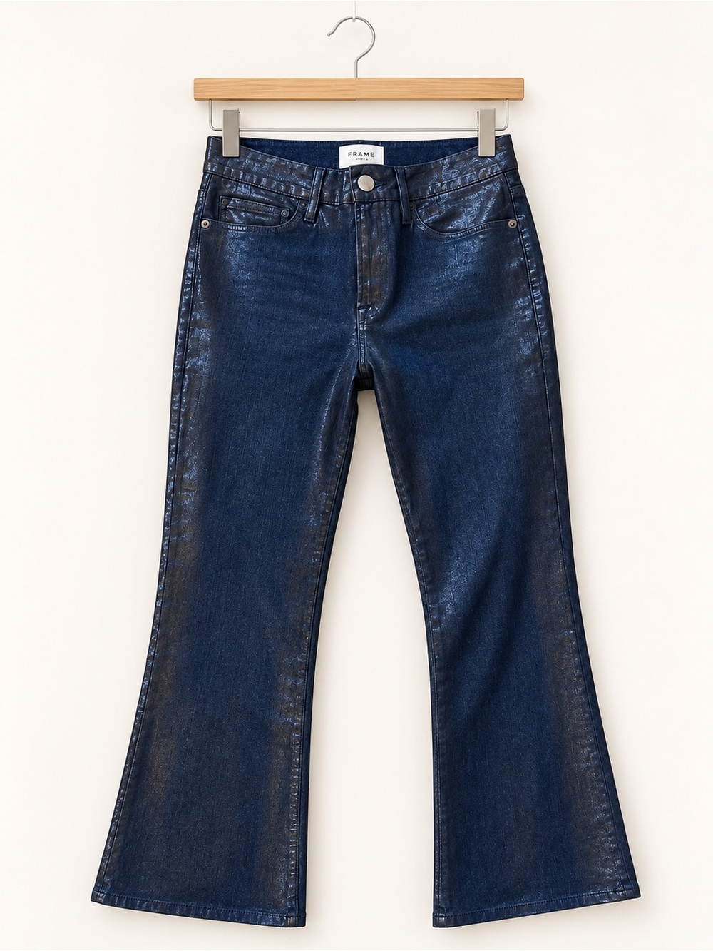 FRAME Le Crop Mini Boot Coated Jeans Women’s 27 Dark Blue Bootcut